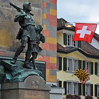 Monument voor Willem Tell en zoon te Altdorf, Zwitserland
<BR><BR>Zie ook www.arterra.be</P>